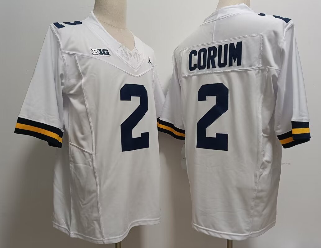 2024 NCAA Men Michigan Wolverines #2 Blake Corum white nike jersey->ncaa teams->NCAA Jersey